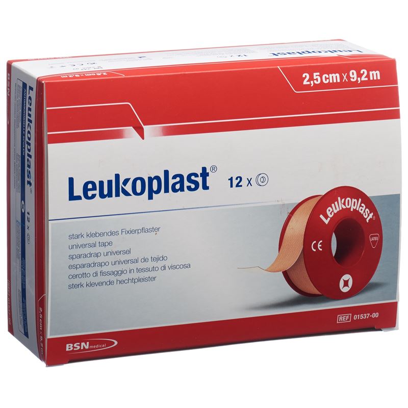 LEUKOPLAST Fixierpfla 9.2mx2.5cm hf o Ring 12 Stk