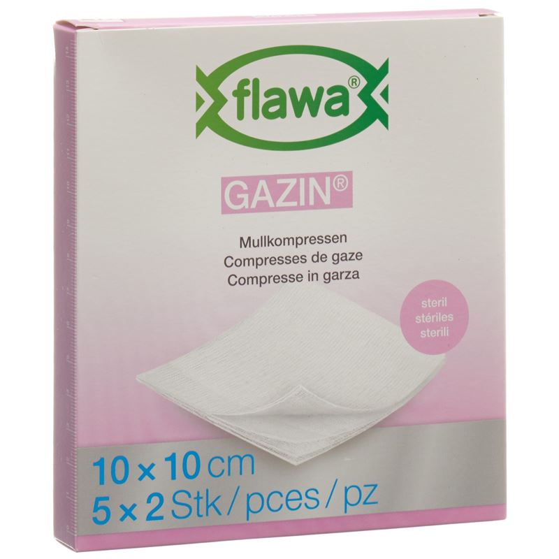 FLAWA Gazin Mullkompres 10x10cm steril 5 x 2 Stk