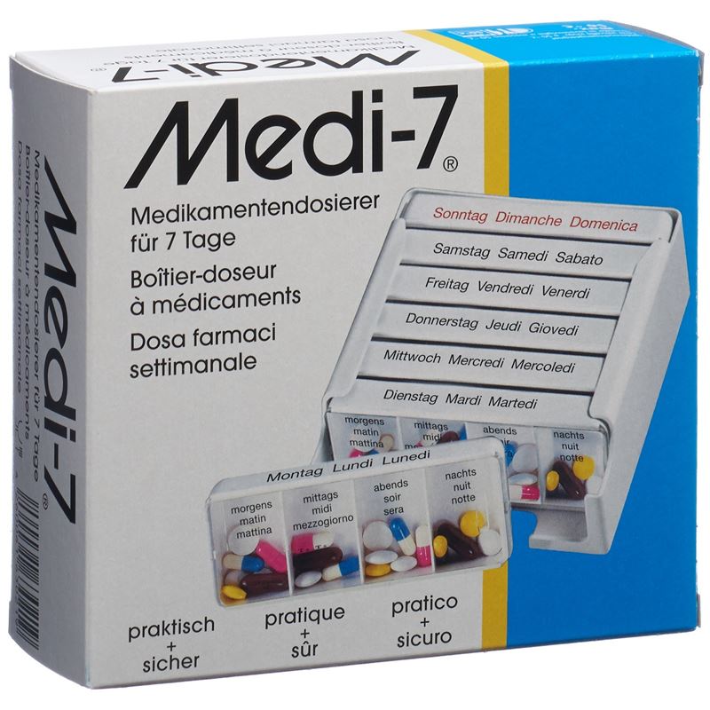 MEDI-7 Medikamentendosierer 7 Tage D/F/I weiss