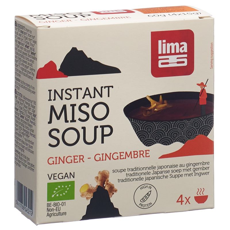 LIMA Miso Suppe Instant Ingwer 4 x 15 g