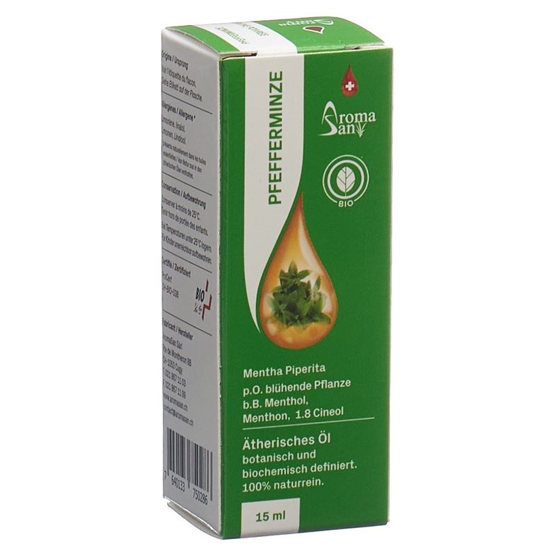 AROMASAN Pfefferminze Äth/Öl Schachtel Bio 15 ml