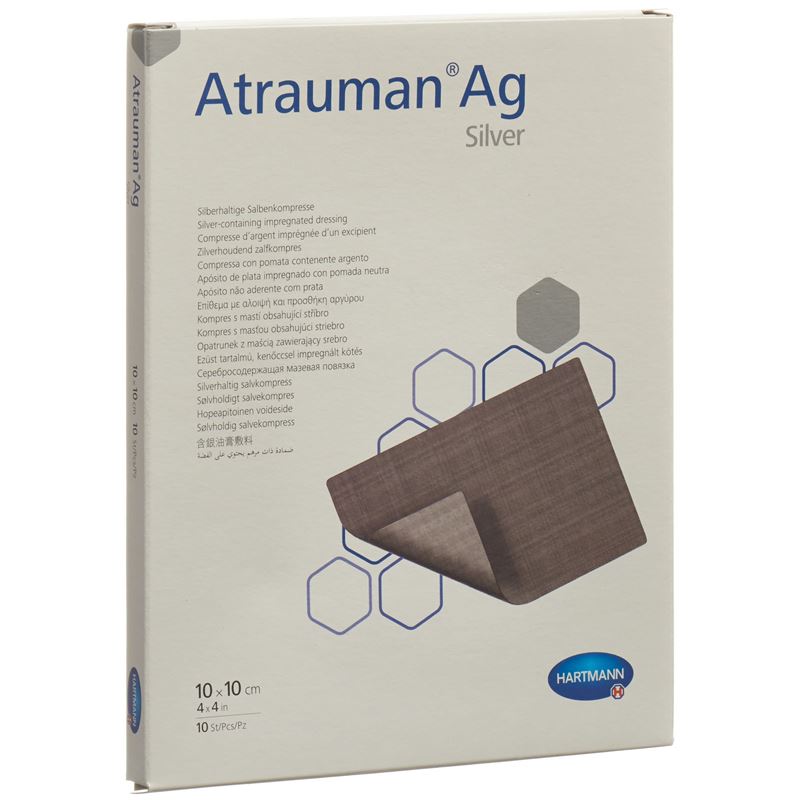 ATRAUMAN Ag Kompressen 10x10cm steril 10 Stk