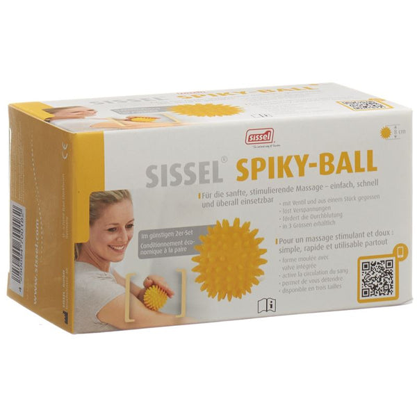 SISSEL Spiky-Ball 8cm gelb 2 Stk