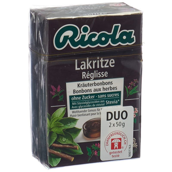 RICOLA Lakritze Bonbons mit Stevia Duo 2 x 50 g