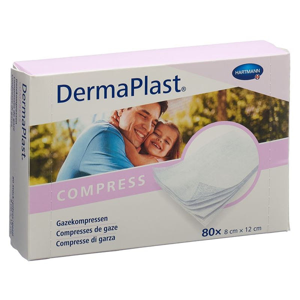 DERMAPLAST Gazekompresse 8x12cm 80 Stk