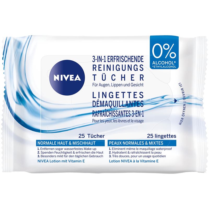 NIVEA Erfrischende Reinigungstücher 25 Stk