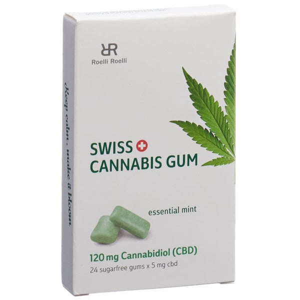SWISS CANNABIS Gum 120 mg CBD Mint Box 24 Stk
