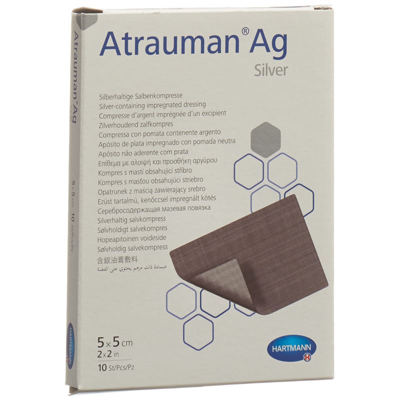 ATRAUMAN Ag Kompressen 5x5cm steril 10 Stk