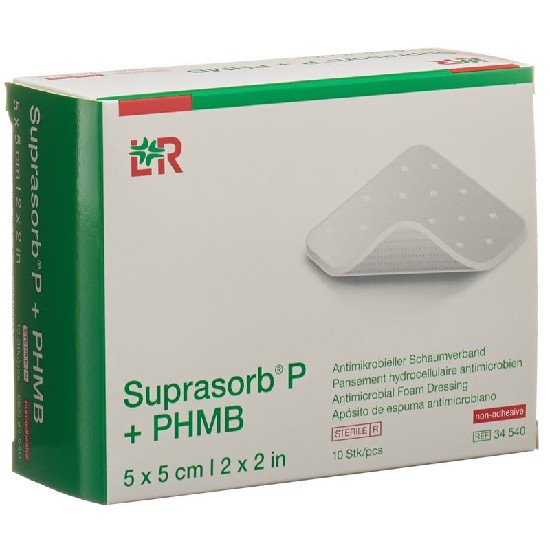 SUPRASORB P+PHMB Schaumverband 5x5cm 10 Stk