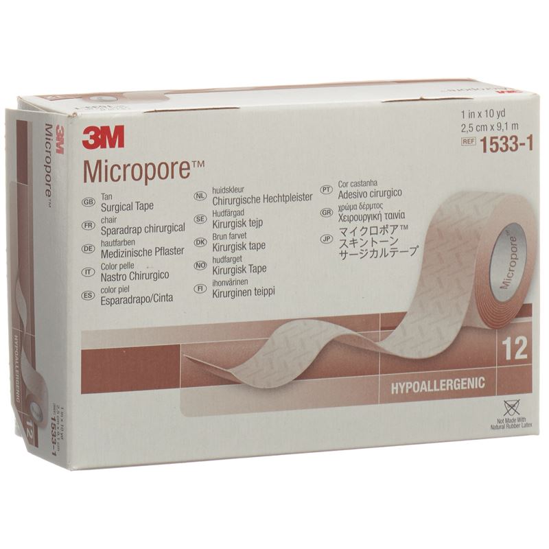 3M MICROPORE Rollenpfl o Disp 25mmx9.14m hf 12 Stk