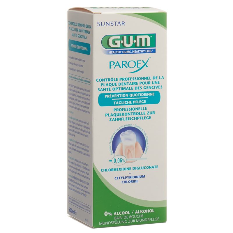 GUM SUNSTAR PAROEX Mundspül 0.06 % chlorhex 500 ml