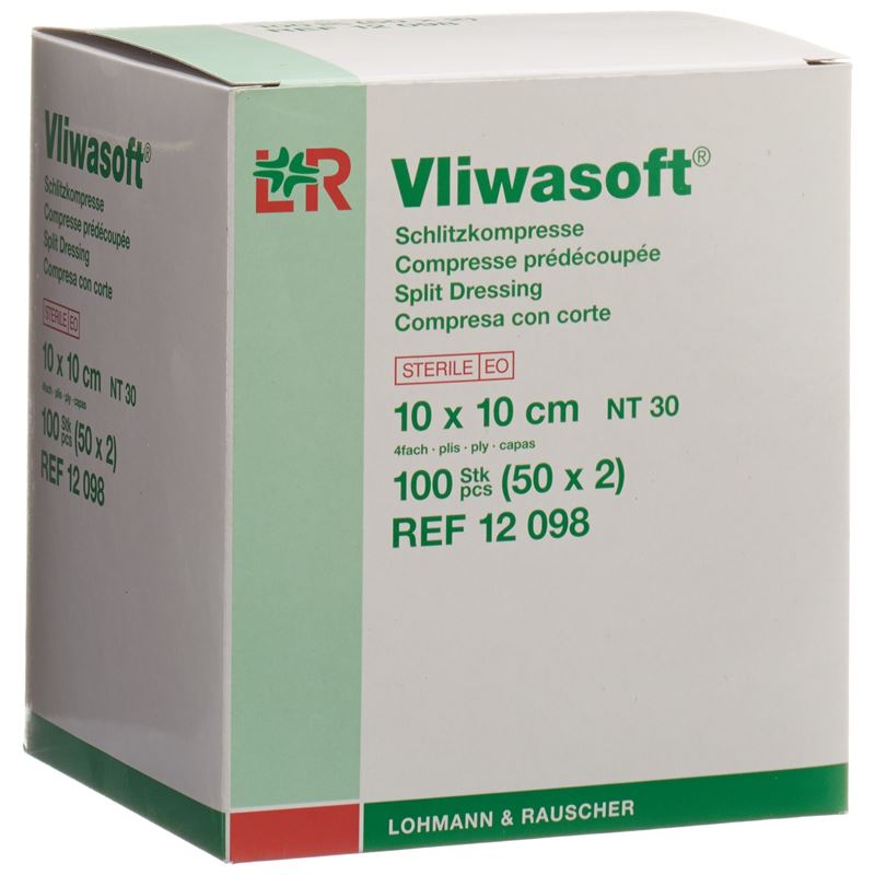 VLIWASOFT Schlitzkompresse 10x10cm st 50 x 2 Stk