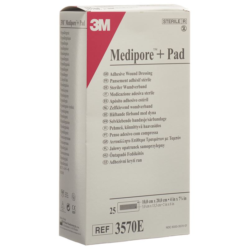 3M MEDIPORE+PAD 10x20cm Wundkissen 5x15.5cm 25 Stk