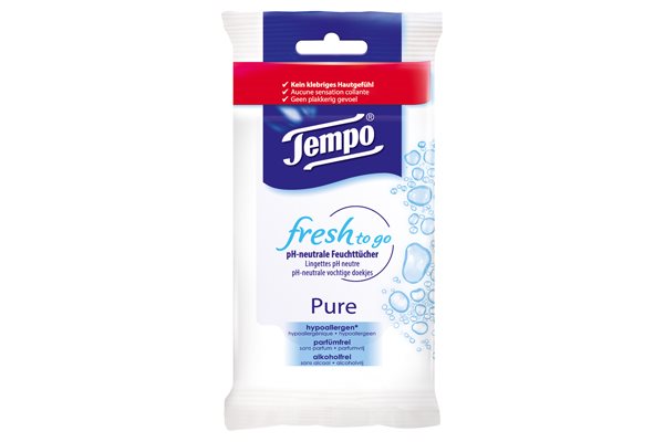 TEMPO Feuchttücher Fresh to go Pure 10 Stk