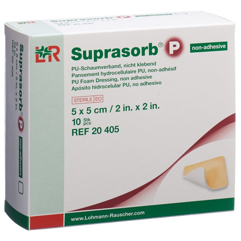 SUPRASORB P Schaumverband 5x5cm n klebe 10 Stk