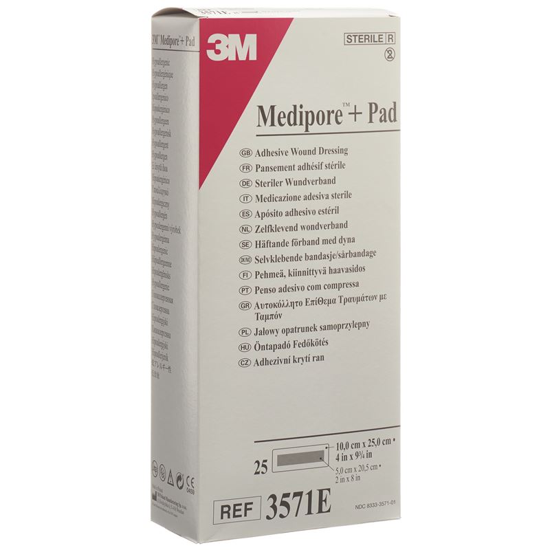 3M MEDIPORE+PAD 10x25cm Wundkissen 5x20.5cm 25 Stk