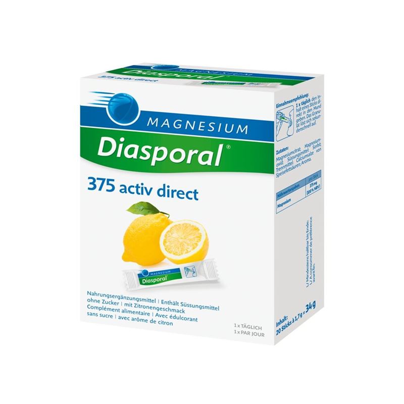 MAGNESIUM DIASPORAL Activ Direct zitrone 20 Stk