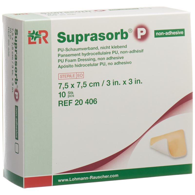 SUPRASORB P Schaumverband 7.5x7.5cm n klebe 10 Stk