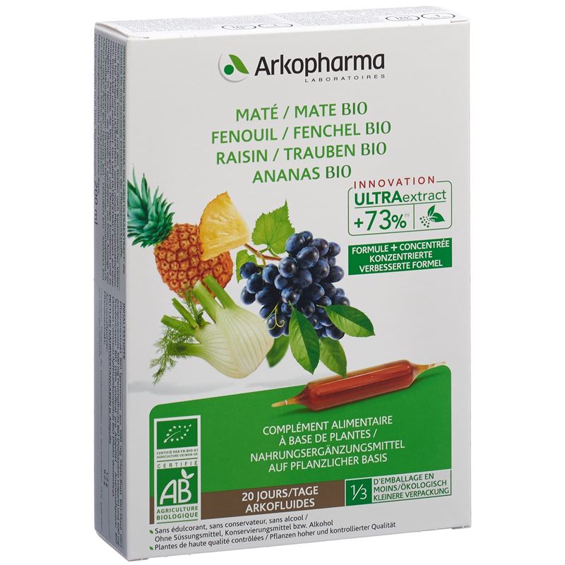 ARKOFLUIDE Ananas Mate Fench Weintr Bio 20 x 10 ml