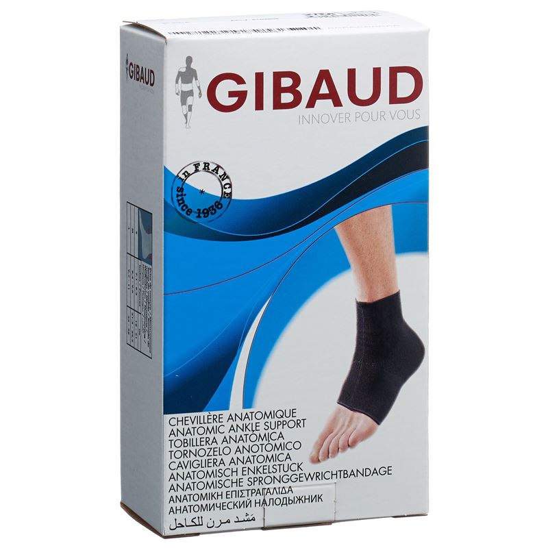 GIBAUD Sprunggelenkbandage anatom Gr2 21-25cm schw