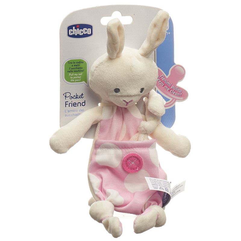 CHICCO Schnullerhalter POCKET FRIENDS Girl 0m+